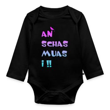 v - Baby Bio-Langarm-Body - Schwarz - Vorne