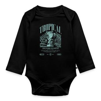 Red Eyed Tree Frog Rainforest Amphibian - Organic Longsleeve Baby Bodysuit - black - Front