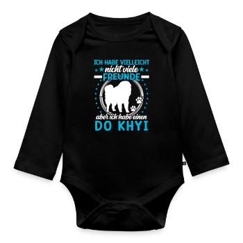 Do Khyi est mon ami le Dogue du Tibet - Body Bébé bio manches longues - noir - Devant