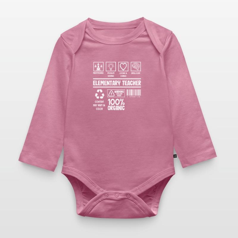 Elementary School Teacher Multitasking Problem Solving Organic Longsleeve Baby Bodysuit