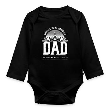 Dragon Boat Paddler Dad The Idol Loves Paddling - Baby Bio-Langarm-Body - Schwarz - Vorne