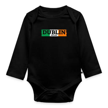 Dublin Ireland Ireland Irish Flag Proud Irishman - Organic Longsleeve Baby Bodysuit - black - Front