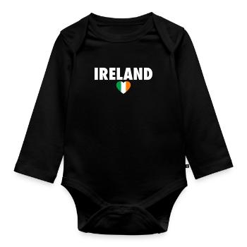 Ireland Ireland Irish Flag Proud Irishman - Organic Longsleeve Baby Bodysuit - black - Front