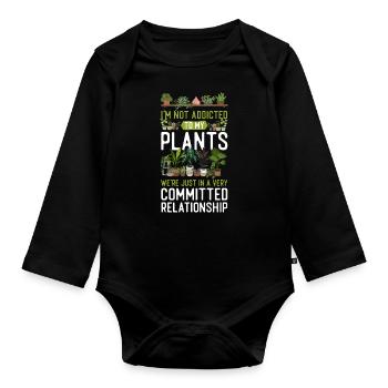 Plant Lover Gardening I'm Not - Baby Bio-Langarm-Body - Schwarz - Vorne