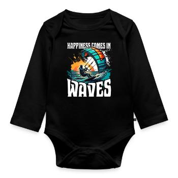 Kitesurf Kitesurfer Kiteboard - Body Bébé bio manches longues - noir - Devant