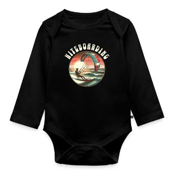 Kitesurf Kitesurfer Kiteboard - Body Bébé bio manches longues - noir - Devant