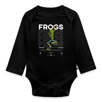 Red Eyed Tree Frog Streetwear Frog - Organic Longsleeve Baby Bodysuit - black - Front