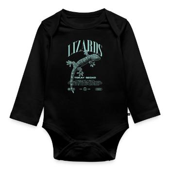 Tokay Gecko Gardien de reptiles moderne Streetwear - Body Bébé bio manches longues - noir - Devant
