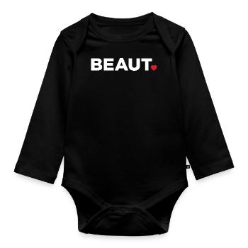 Beauté - Body Bébé bio manches longues - noir - Devant