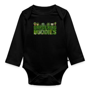Plant Lover Gardening Besties - Baby Bio-Langarm-Body - Schwarz - Vorne