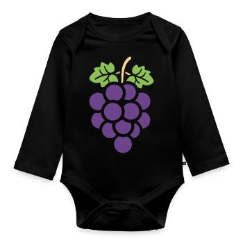 Weintraube - Baby Bio-Langarm-Body - Schwarz - Vorne