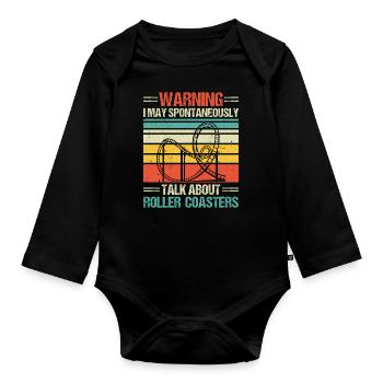 Roller Coaster Track Roller Coaster Lovers Völker - Organic Longsleeve Baby Bodysuit - black - Front