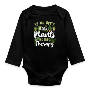 Jardinage amateur de plantes si vous ne le faites pas - Body Bébé bio manches longues - noir - Devant