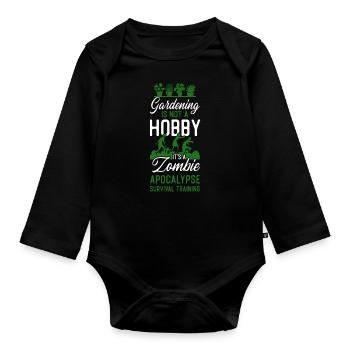 Plant Lover Gardening Gardening Is - Baby Bio-Langarm-Body - Schwarz - Vorne