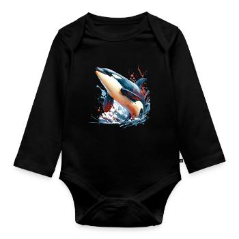 Orque Épaulard - Body Bébé bio manches longues - noir - Devant