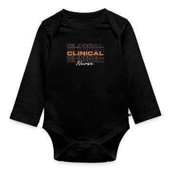 Noir Strong Infirmière clinicienne Mélanine Infirmières africaines - Body Bébé bio manches longues - noir - Devant