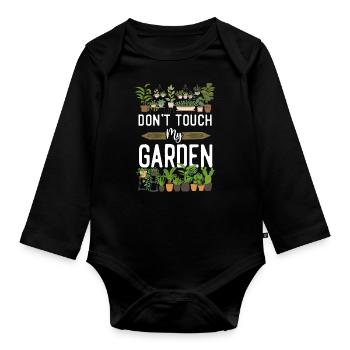 Plant Lover Gardening Don't Touch - Baby Bio-Langarm-Body - Schwarz - Vorne