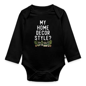 Plant Lover Gardening My Home - Baby Bio-Langarm-Body - Schwarz - Vorne