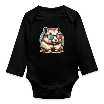 Hamster - Baby Bio-Langarm-Body - Schwarz - Vorne