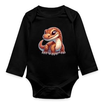 Komodo Dragon - Baby Bio-Langarm-Body - Schwarz - Vorne