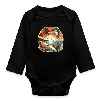 Kitesurf Kitesurfer Kiteboard - Body Bébé bio manches longues - noir - Devant