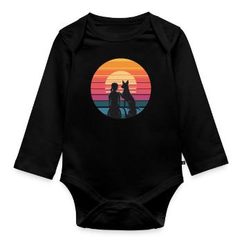 Meilleurs amis – Sunset & Loyal Company - Body Bébé bio manches longues - noir - Devant