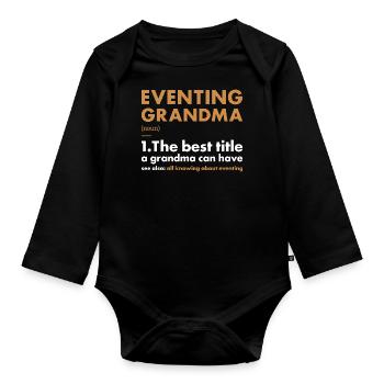 Rider Grandma Definition Eventing - Organic Longsleeve Baby Bodysuit - black - Front