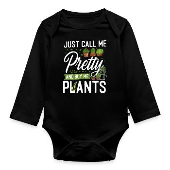Amateur de plantes jardinière Fille juste - Body Bébé bio manches longues - noir - Devant