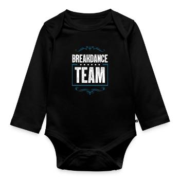 Équipe de breakdance - Body Bébé bio manches longues - noir - Devant