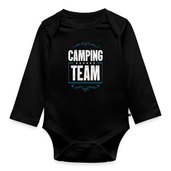 Équipe de camping - Body Bébé bio manches longues - noir - Devant