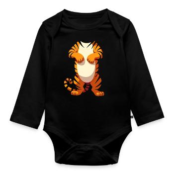 Costume de tigre Carnaval Costume de tigre Carnaval - Body Bébé bio manches longues - noir - Devant