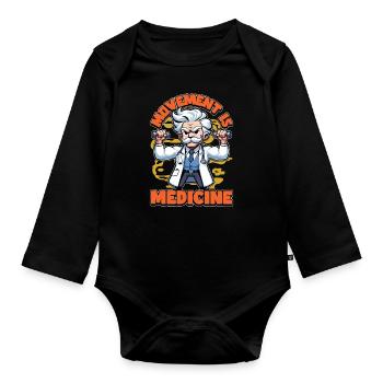 Physical Therapist Movement Is Healthcare Worker - Baby Bio-Langarm-Body - Schwarz - Vorne