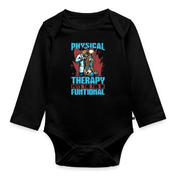 La physiothérapie met le plaisir chez le physiothérapeute - Body Bébé bio manches longues - noir - Devant