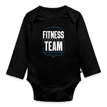 Équipe de fitness - Body Bébé bio manches longues - noir - Devant