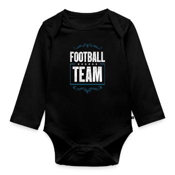 Football Team - Organic Longsleeve Baby Bodysuit - black - Front