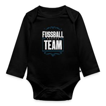 Fussball Team - Baby Bio-Langarm-Body - Schwarz - Vorne