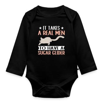 Sugar glider - Organic Longsleeve Baby Bodysuit - black - Front