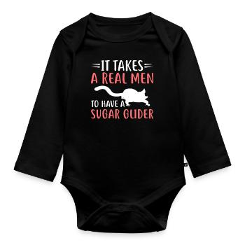 Sugar glider - Organic Longsleeve Baby Bodysuit - black - Front