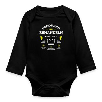 SCHONEND BEHANDELN 1 JAHR GEBURTSTAG BABY - Baby Bio-Langarm-Body - Schwarz - Vorne
