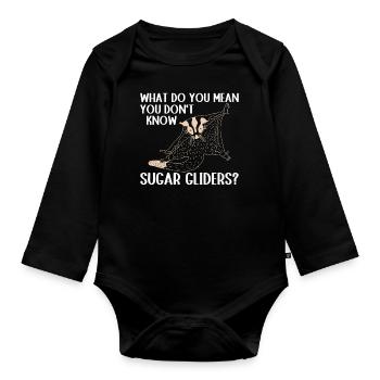 Sugar glider - Organic Longsleeve Baby Bodysuit - black - Front
