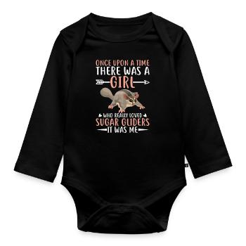 Sugar glider - Organic Longsleeve Baby Bodysuit - black - Front