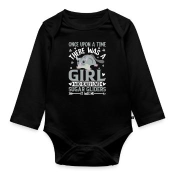 Sugar glider - Organic Longsleeve Baby Bodysuit - black - Front