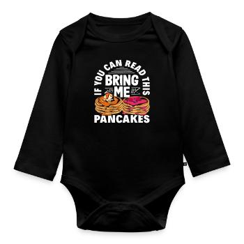 Les crêpes m’apportent de la joie - Body Bébé bio manches longues - noir - Devant