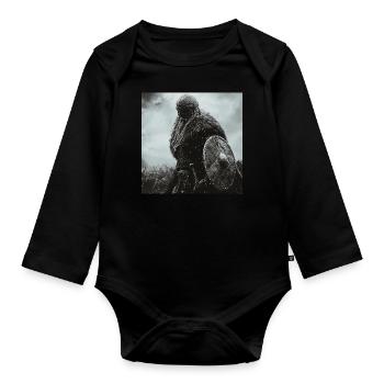 Wikinger - Baby Bio-Langarm-Body - Schwarz - Vorne