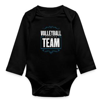 Équipe de volley-ball - Body Bébé bio manches longues - noir - Devant