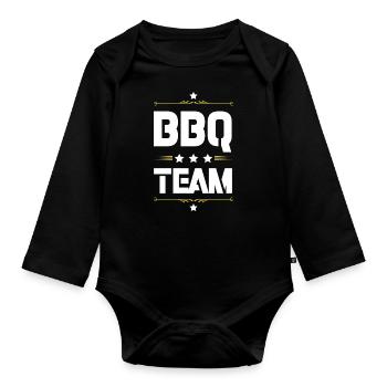 Équipe de barbecue - Body Bébé bio manches longues - noir - Devant