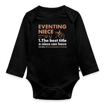 Rider Niece Definition Eventing - Organic Longsleeve Baby Bodysuit - black - Front
