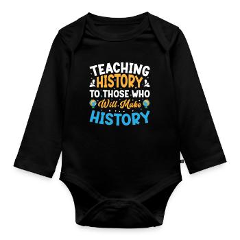 Appréciation du professeur d’histoire Cours d’histoire - Body Bébé bio manches longues - noir - Devant