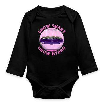 Grow Smart Grow Hydro - Organic Longsleeve Baby Bodysuit - black - Front