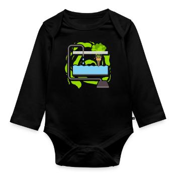 Hydroponics - Organic Longsleeve Baby Bodysuit - black - Front